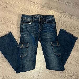 American Eagle  Deep Indigo Cargo style Jeans